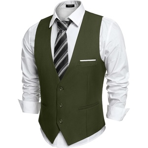 image:imageCOOFANDY Mens Suit Vest Slim Fit Formal Dress Waistcoat Casual Business Vests for Suit or TuxedoArmy Green