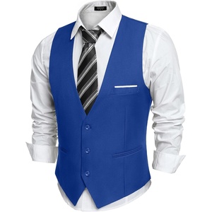 image:imageCOOFANDY Mens Suit Vest Slim Fit Formal Dress Waistcoat Casual Business Vests for Suit or TuxedoBlue