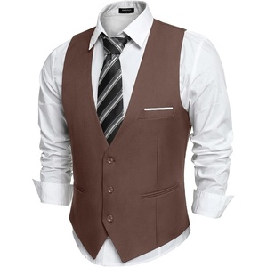image:imageCOOFANDY Mens Suit Vest Slim Fit Formal Dress Waistcoat Casual Business Vests for Suit or TuxedoBrown