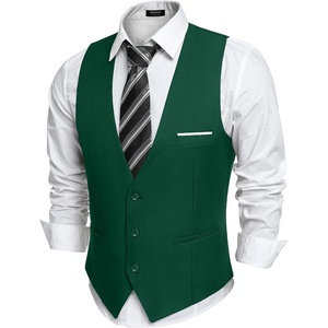 image:imageCOOFANDY Mens Suit Vest Slim Fit Formal Dress Waistcoat Casual Business Vests for Suit or TuxedoGreen