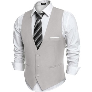 image:imageCOOFANDY Mens Suit Vest Slim Fit Formal Dress Waistcoat Casual Business Vests for Suit or TuxedoGrey