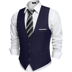 image:imageCOOFANDY Mens Suit Vest Slim Fit Formal Dress Waistcoat Casual Business Vests for Suit or TuxedoNavy Blue