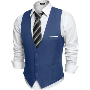 image:imageCOOFANDY Mens Suit Vest Slim Fit Formal Dress Waistcoat Casual Business Vests for Suit or TuxedoPeacock Blue