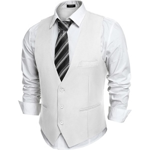 image:imageCOOFANDY Mens Suit Vest Slim Fit Formal Dress Waistcoat Casual Business Vests for Suit or TuxedoWhite