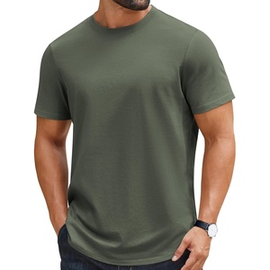 image:imageCOOFANDY Mens TShirts 100 Cotton Crewneck Short Sleeve Tees Casual Plain ShirtsArmy Green