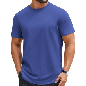 image:imageCOOFANDY Mens TShirts 100 Cotton Crewneck Short Sleeve Tees Casual Plain ShirtsBlue