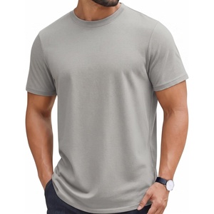 image:imageCOOFANDY Mens TShirts 100 Cotton Crewneck Short Sleeve Tees Casual Plain ShirtsLight Grey