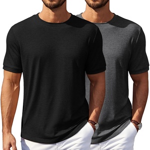 image:imageCOOFANDY Mens TShirts Summer Crew Neck Casual T Shirts Plain Short Sleeve Shirts Basic TeesB Dark Greyblack
