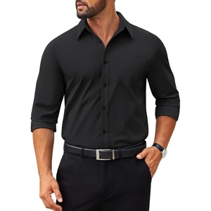 image:imageCOOFANDY Mens Tech Dress Shirts Long Sleeve Poplin Formal Shirt Casual Button Down ShirtsBlack