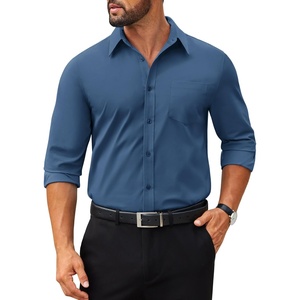 image:imageCOOFANDY Mens Tech Dress Shirts Long Sleeve Poplin Formal Shirt Casual Button Down ShirtsGrayish Blue