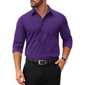 image:imageCOOFANDY Mens Tech Dress Shirts Long Sleeve Poplin Formal Shirt Casual Button Down ShirtsPurple