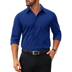 image:imageCOOFANDY Mens Tech Dress Shirts Long Sleeve Poplin Formal Shirt Casual Button Down ShirtsRoyal Azure