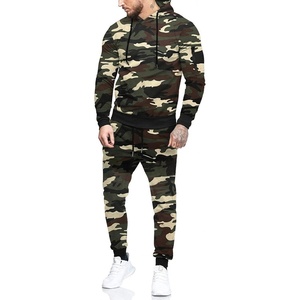 image:imageCOOFANDY Mens Tracksuit 2 Piece Hooded Athletic Sweatsuits Casual Running Jogging Sport Suit SetsGreen Camo
