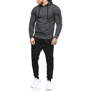 image:imageCOOFANDY Mens Tracksuit 2 Piece Hooded Athletic Sweatsuits Casual Running Jogging Sport Suit SetsZdark Grey Black