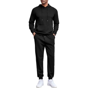 image:imageCOOFANDY Mens Tracksuits 2 Pieces Waffle Hoodies Sweatsuit Sets Sports Jogging Suit SetBlack