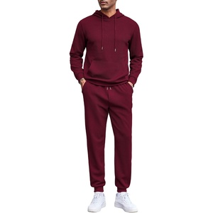 image:imageCOOFANDY Mens Tracksuits 2 Pieces Waffle Hoodies Sweatsuit Sets Sports Jogging Suit SetWine Red