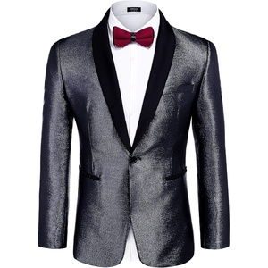 image:imageCOOFANDY Mens Tuxedo Jacket Slim Fit Shawl Lapel Blazer One Button Suit Jackets for Party Prom Wedding DinnerPat2black