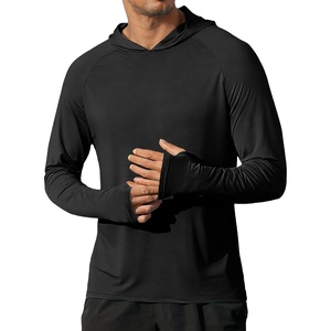 image:imageCOOFANDY Mens UPF 50 Hoodie Shirts Long Sleeve Rash Guard Sun Protection Fishing Shirts Lightweight Quick Dry HoodiesBlack