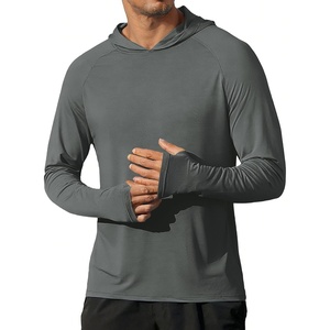 image:imageCOOFANDY Mens UPF 50 Hoodie Shirts Long Sleeve Rash Guard Sun Protection Fishing Shirts Lightweight Quick Dry HoodiesGray