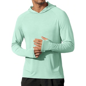 image:imageCOOFANDY Mens UPF 50 Hoodie Shirts Long Sleeve Rash Guard Sun Protection Fishing Shirts Lightweight Quick Dry HoodiesMint Green