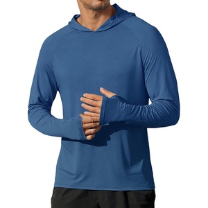 image:imageCOOFANDY Mens UPF 50 Hoodie Shirts Long Sleeve Rash Guard Sun Protection Fishing Shirts Lightweight Quick Dry HoodiesOcean Blue