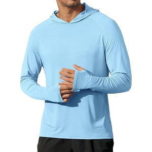 image:imageCOOFANDY Mens UPF 50 Hoodie Shirts Long Sleeve Rash Guard Sun Protection Fishing Shirts Lightweight Quick Dry HoodiesSky Blue