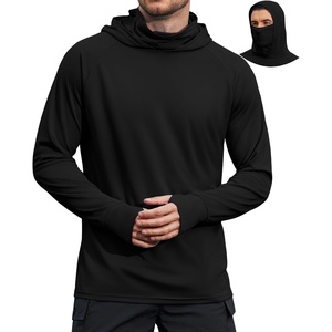 image:imageCOOFANDY Mens UPF 50 Sun Protection Hoodie with Mask Lightweight Long Sleeve SPF Fishing Shirts UV Hiking Running Rash GuardBlack