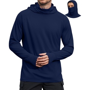 image:imageCOOFANDY Mens UPF 50 Sun Protection Hoodie with Mask Lightweight Long Sleeve SPF Fishing Shirts UV Hiking Running Rash GuardNavy Blue
