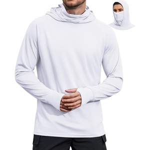 image:imageCOOFANDY Mens UPF 50 Sun Protection Hoodie with Mask Lightweight Long Sleeve SPF Fishing Shirts UV Hiking Running Rash GuardWhite