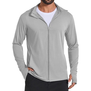 image:imageCOOFANDY Mens UPF 50 Sun Protection Lightweight Full Zip Hoodie Jacket Long Sleeve Fishing Hiking Performance ShirtLight Grey