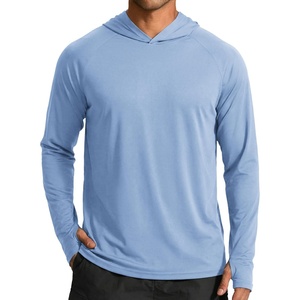image:imageCOOFANDY Mens UPF 50 Sun Shirt Long Sleeve Fishing Shirt UV Protection Hoodie Summer Running Hiking Hooded Rash GuardLight Blue