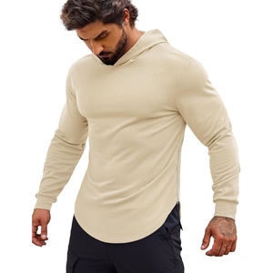 image:imageCOOFANDY Mens Workout Sweatshirts Long Sleeve Muscle Fit Athletic Gym Hoodies PulloverBeige