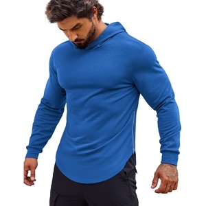 image:imageCOOFANDY Mens Workout Sweatshirts Long Sleeve Muscle Fit Athletic Gym Hoodies PulloverBlue 1