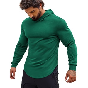 image:imageCOOFANDY Mens Workout Sweatshirts Long Sleeve Muscle Fit Athletic Gym Hoodies PulloverDeep Green