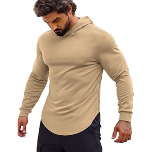 image:imageCOOFANDY Mens Workout Sweatshirts Long Sleeve Muscle Fit Athletic Gym Hoodies PulloverKhaki