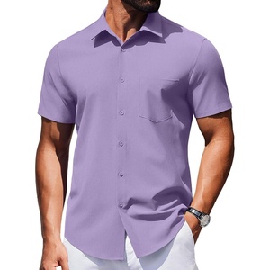 image:imageCOOFANDY Mens Wrinkle Free Shirts 2026 Short Sleeve Casual Button Down Summer Dress ShirtsLilac
