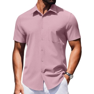 image:imageCOOFANDY Mens Wrinkle Free Shirts 2026 Short Sleeve Casual Button Down Summer Dress ShirtsPink