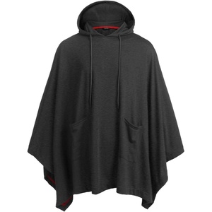 image:imageCOOFANDY Unisex Casual Hooded Poncho Cape Cloak Fashion Coat Hoodie Pullover with PocketDark Grey