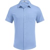 image:imageCOOFANDY Big amp Tall Shirts for Men Short Sleeve Button Down Casual Dress ShirtsBlue