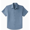 image:imageCOOFANDY Big amp Tall Shirts for Men Short Sleeve Button Down Casual Dress ShirtsGrey Blue