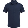 image:imageCOOFANDY Big amp Tall Shirts for Men Short Sleeve Button Down Casual Dress ShirtsNavy Blue