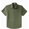image:imageCOOFANDY Big amp Tall Shirts for Men Short Sleeve Button Down Casual Dress ShirtsOlive Green