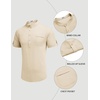 image:imageCOOFANDY Henley Shirts for Men Short Sleeve Band Collar Casual Shirt Summer Hippie Vacation Beach T Shirts with PocketChampagne