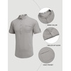 image:imageCOOFANDY Henley Shirts for Men Short Sleeve Band Collar Casual Shirt Summer Hippie Vacation Beach T Shirts with PocketLight Grey