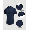 image:imageCOOFANDY Henley Shirts for Men Short Sleeve Band Collar Casual Shirt Summer Hippie Vacation Beach T Shirts with PocketNavy Blue