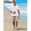 image:imageCOOFANDY Henley Shirts for Men Short Sleeve Band Collar Casual Shirt Summer Hippie Vacation Beach T Shirts with PocketWhite
