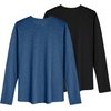 image:imageCOOFANDY Men 2 Pack Muscle Fitted T Shirt Gym Workout Athletic Long Sleeves TeeBlackDenim Blue