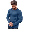 image:imageCOOFANDY Men 2 Pack Muscle Fitted T Shirt Gym Workout Athletic Long Sleeves TeeBlackDenim Blue