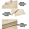 image:imageCOOFANDY Men Casual Henley Tee Shirt Short Sleeve Band Collar Summer Beach Textured TShirtApricot