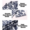 image:imageCOOFANDY Men Casual Henley Tee Shirt Short Sleeve Band Collar Summer Beach Textured TShirtBeige Black Leaves
